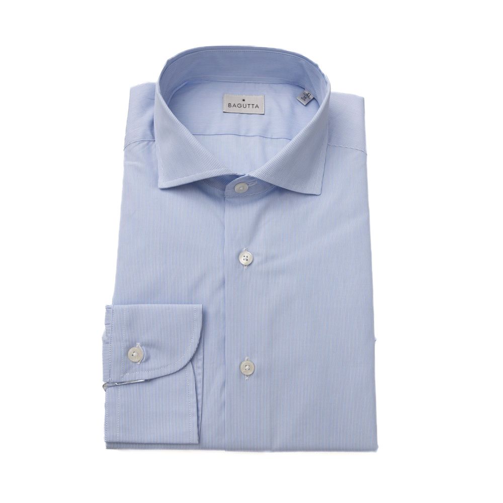 Bagutta Elegant Light Blue Medium Fit French Collar Shirt