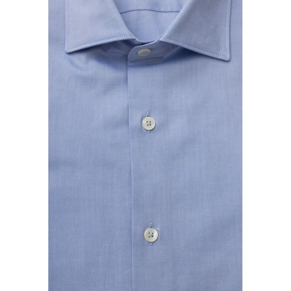 Bagutta Elegant Light Blue Cotton Shirt for Men