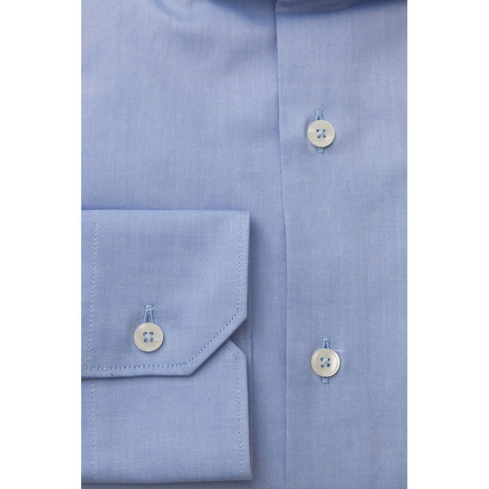 Bagutta Elegant Light Blue Cotton Shirt for Men