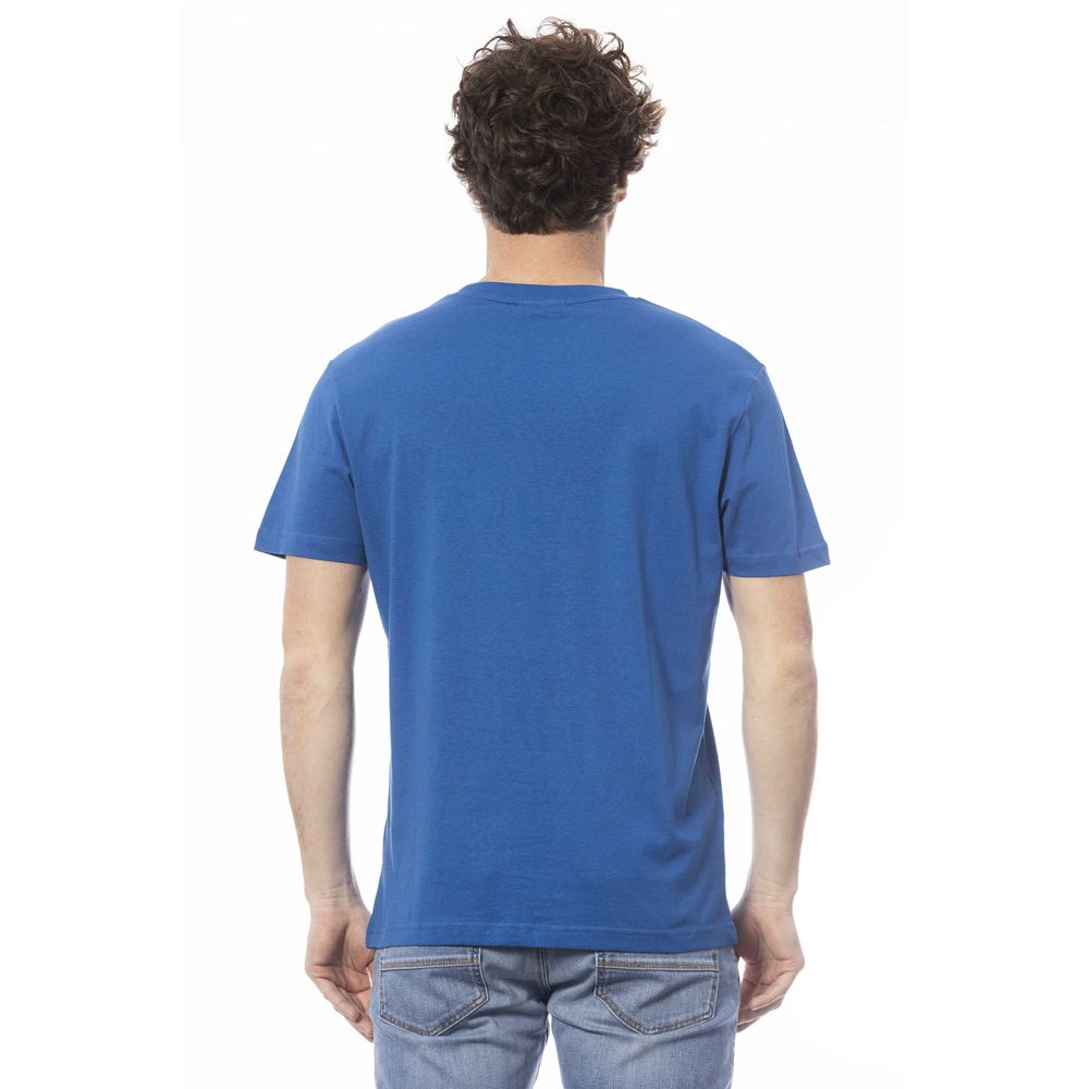 Invicta Elegant Blue Cotton Tee with Chest Logo