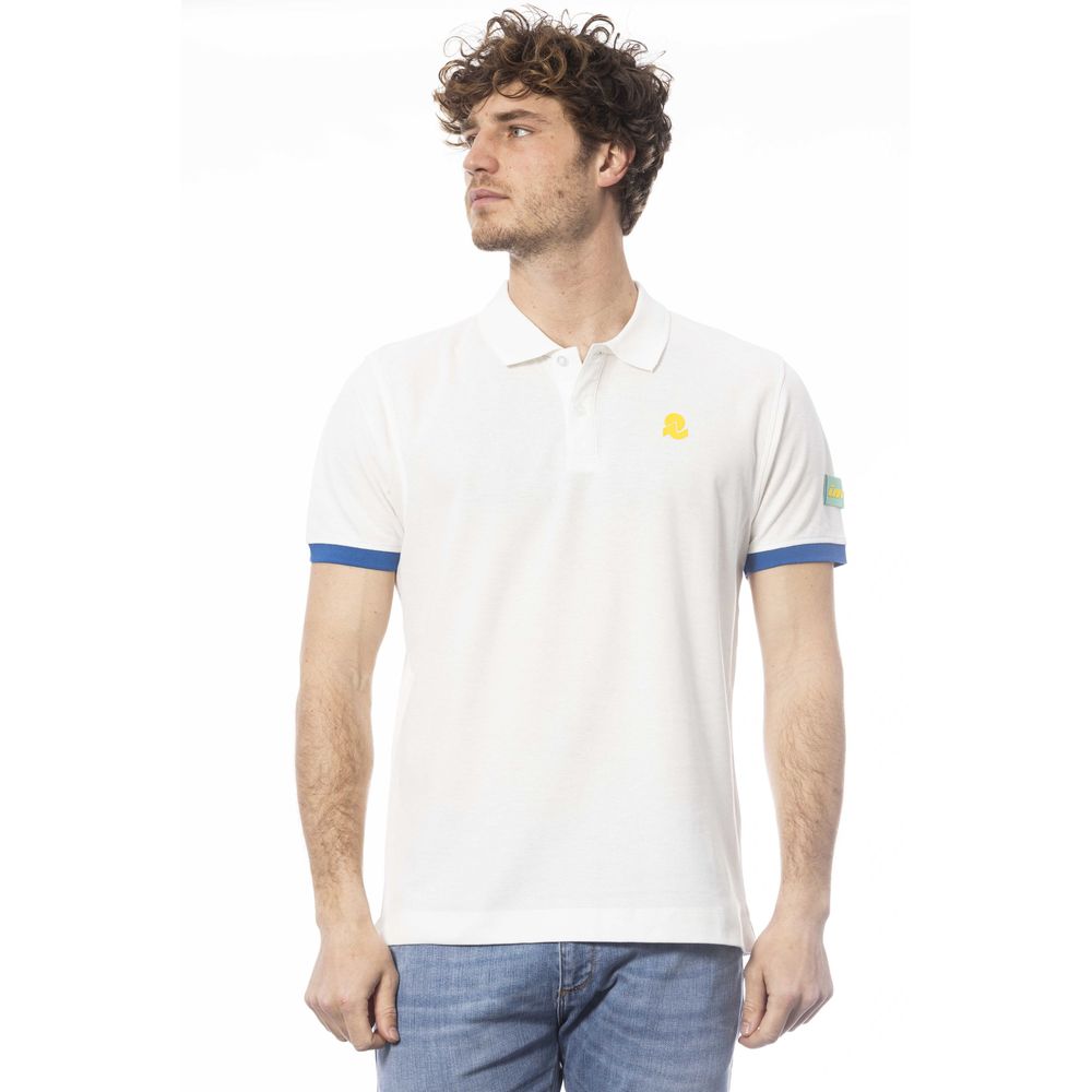 Invicta Crisp White Cotton Polo with Chest Logo