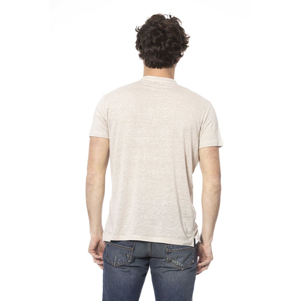 Distretto12 Beige Short Sleeve Linen Sweater