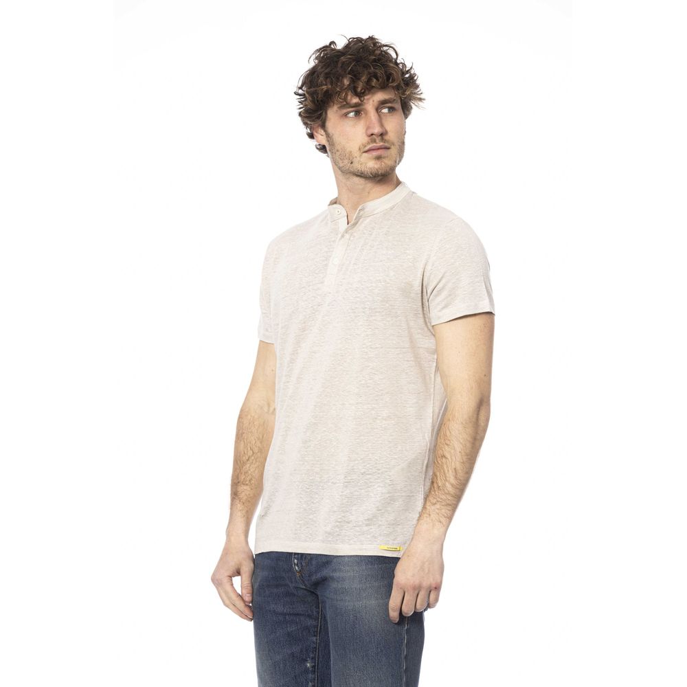 Distretto12 Beige Short Sleeve Linen Sweater