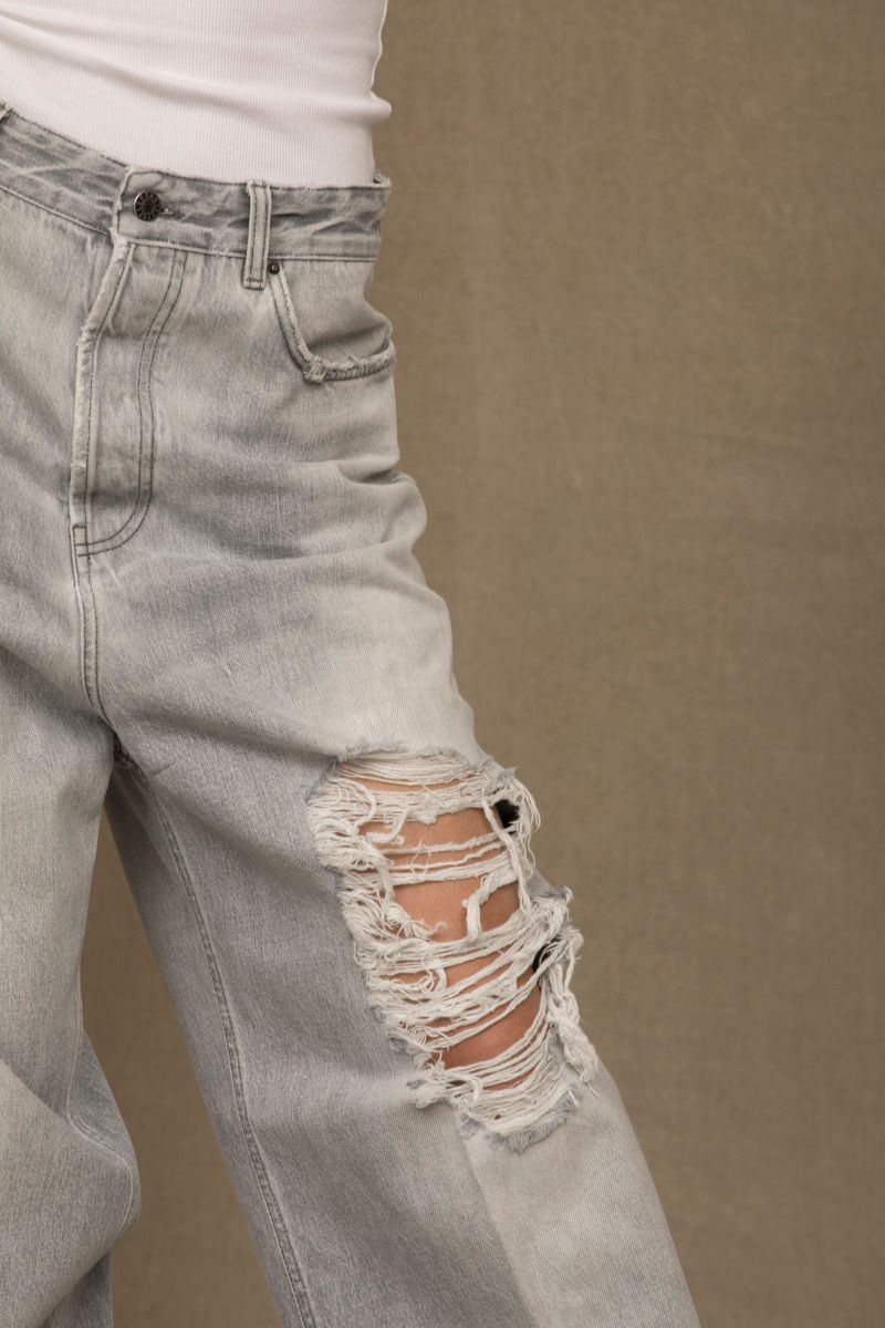 Don The Fuller Elegance in Denim: Chic Grey Cotton Jeans