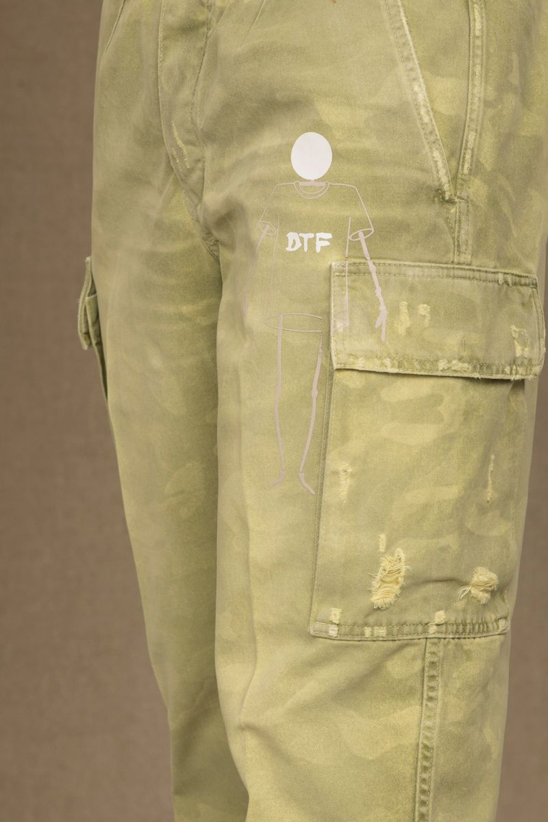 Don The Fuller Military Green Mid-Waist Designer Jeans