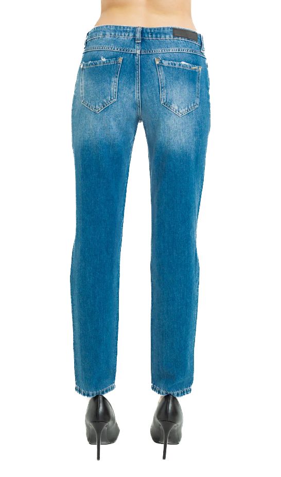 Несъвършени сини памучни дънки и панталон