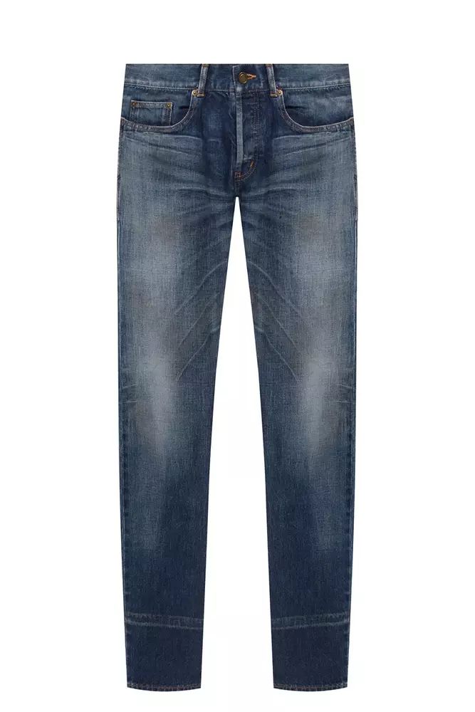 Сини памучни дънки и панталон Saint Laurent