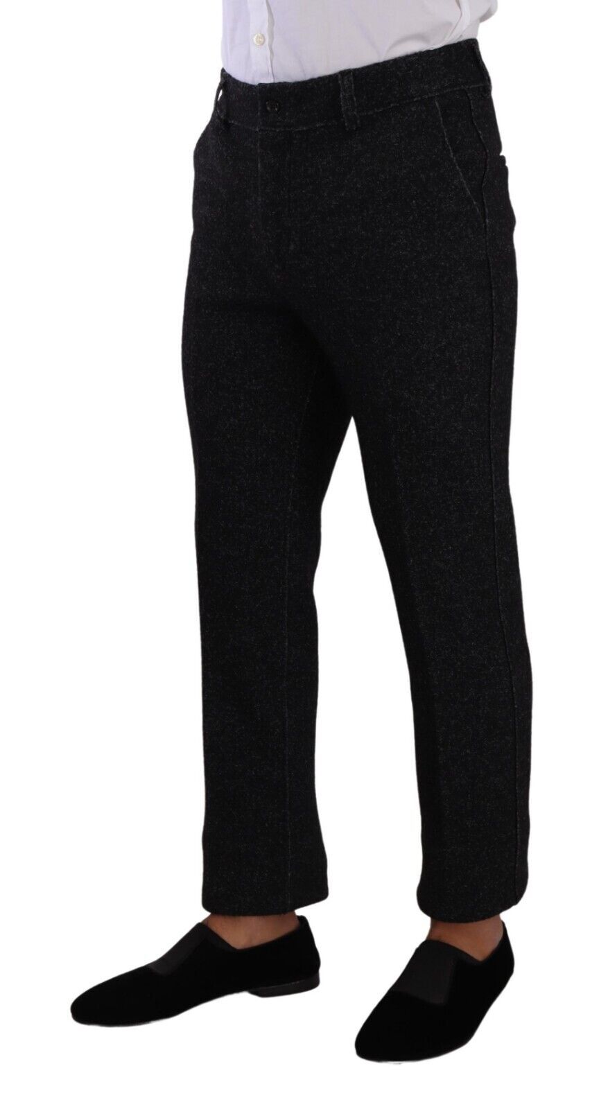 Dolce &amp; Gabbana черни вълнени мъжки официални панталони с панталон