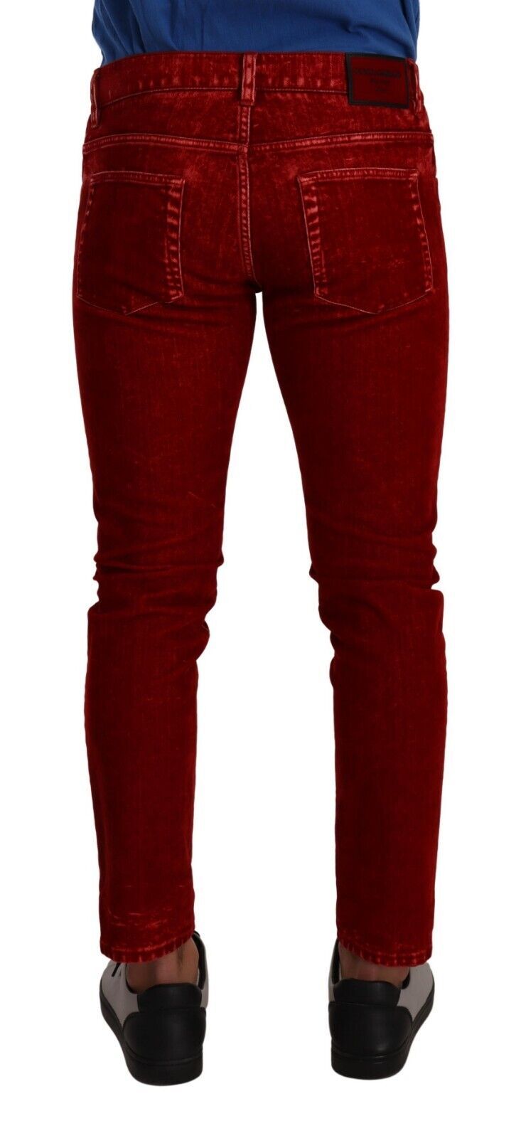 Dolce &amp; Gabbana Червени памучни еластични тесни дънкови панталони