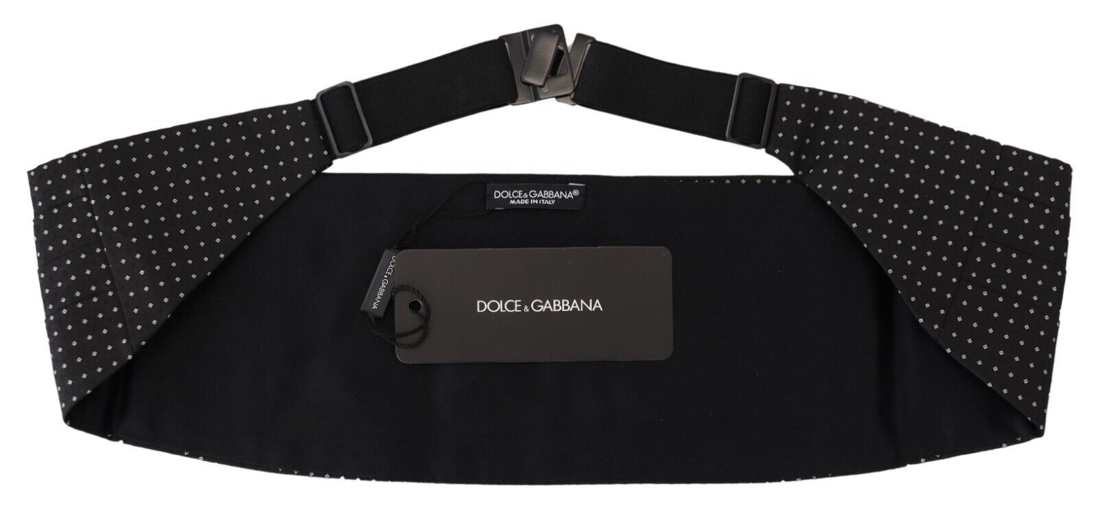 Dolce &amp; Gabbana Черен мъжки колан на точки с широка талия