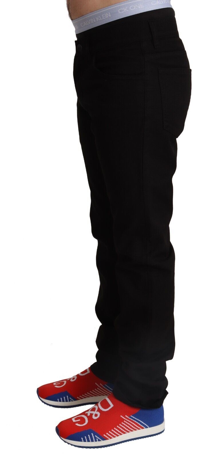 Dolce &amp; Gabbana черни памучни прави мъжки дънки Панталони STAFF