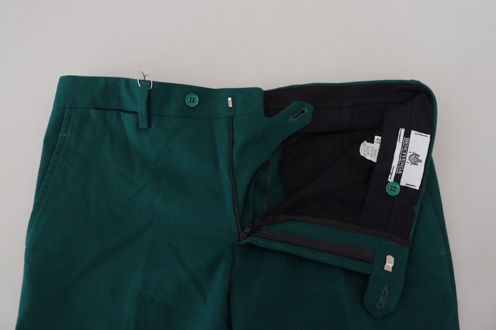 Официални мъжки панталони BENCIVENGA Green Straight Fit