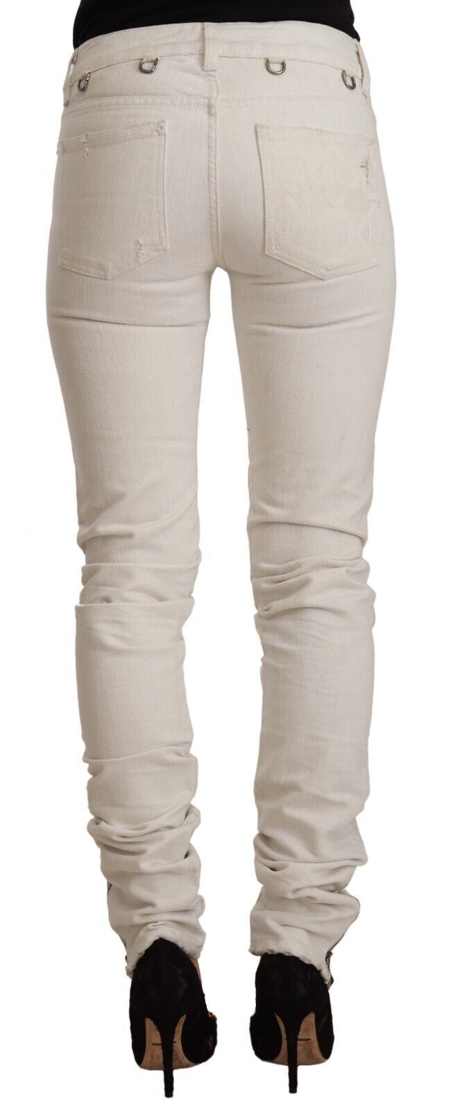 Карл Лагерфелд, бели памучни дънки със средна талия