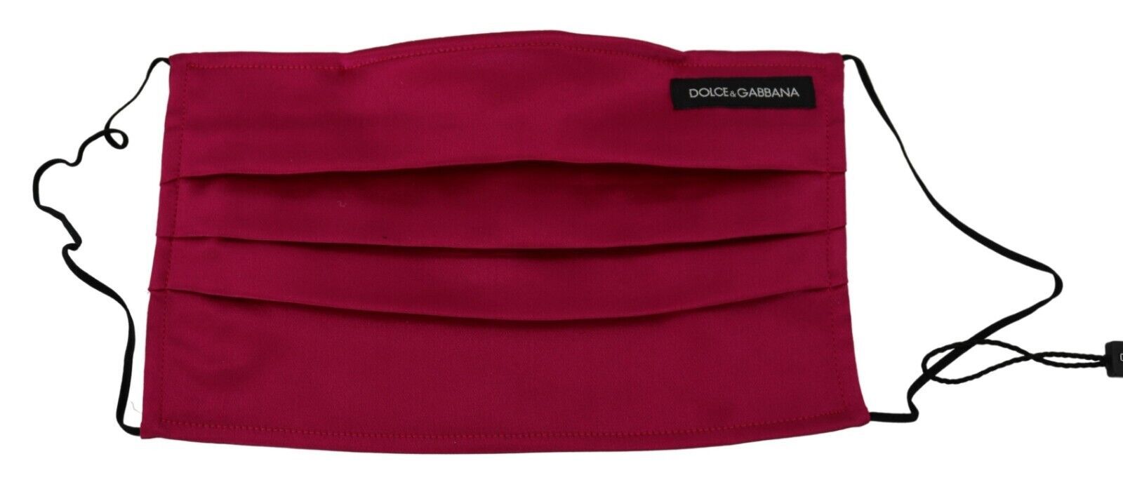 Dolce &amp; Gabbana Maroon Silk Плисирана еластична каишка за уши Едноразмерна маска за лице