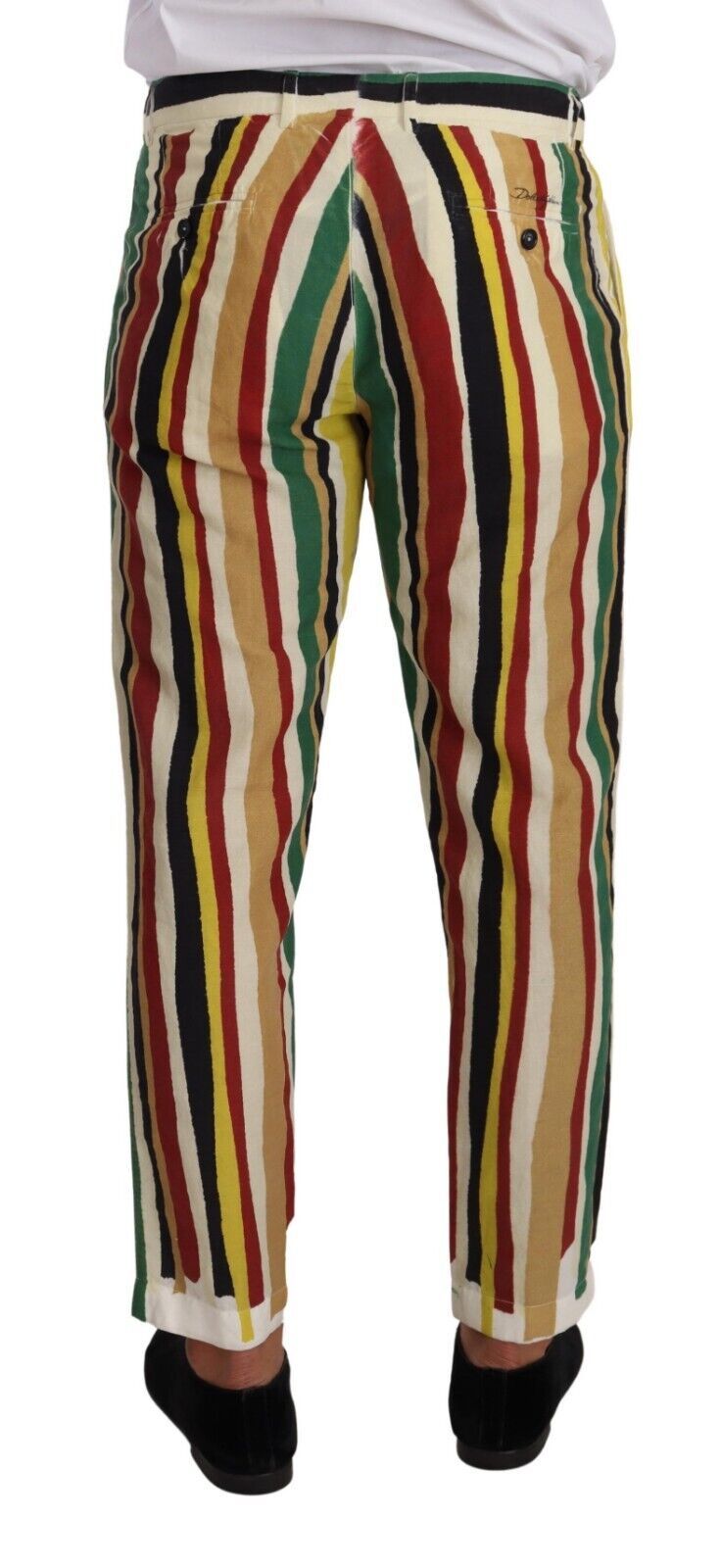 Многоцветни ленени памучни панталони на райета Dolce &amp; Gabbana