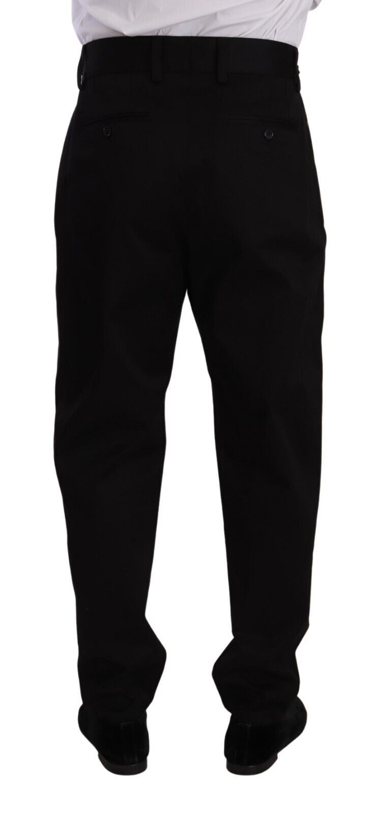 Dolce &amp; Gabbana черни памучни мъжки панталони с висока талия