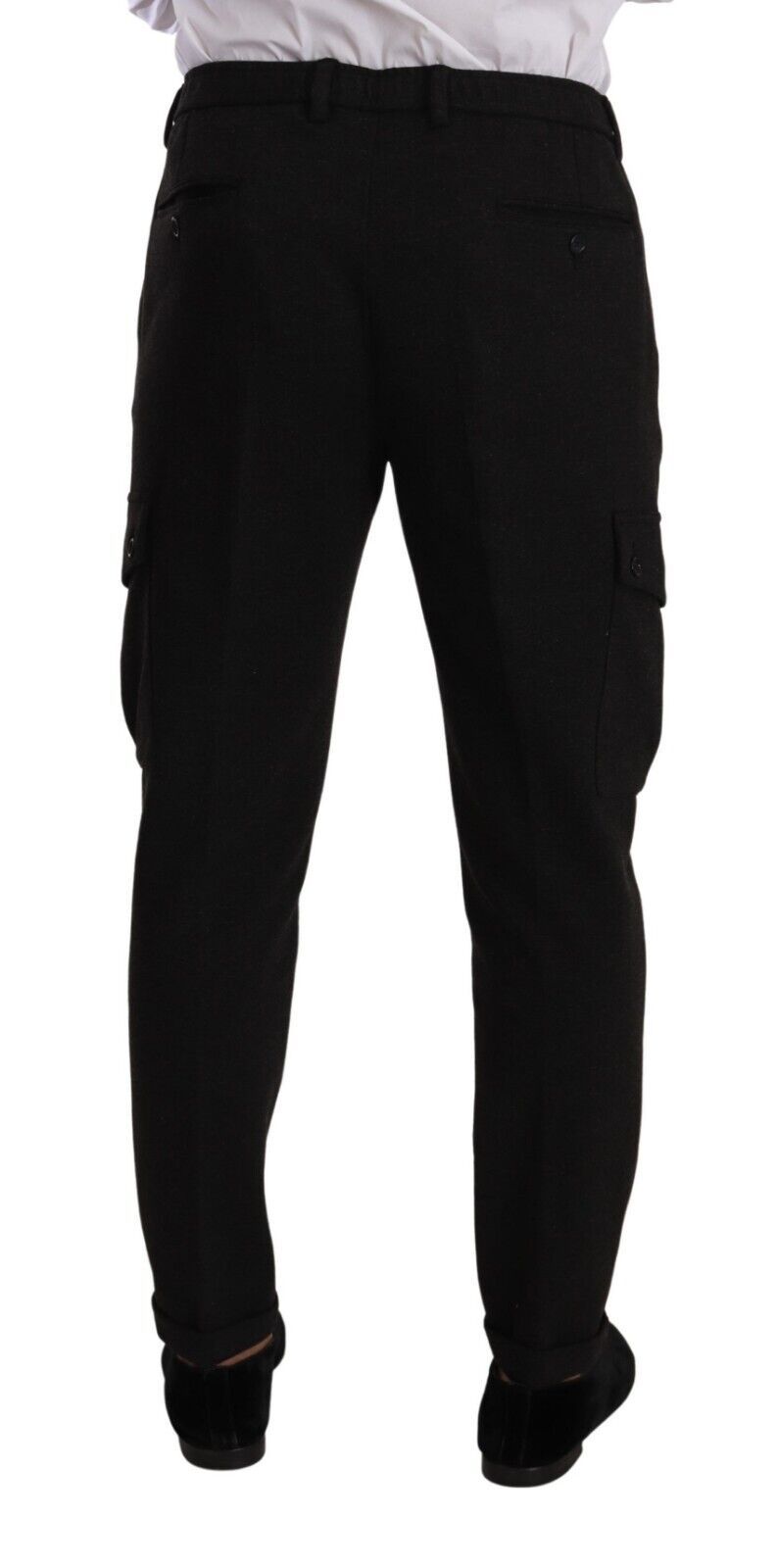Тесни мъжки панталони от черна вискоза Dolce &amp; Gabbana