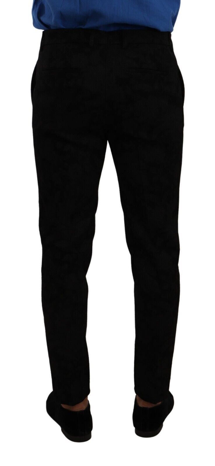 Dolce & Gabbana Elegant Slim Fit Dress Pants in Black Brocade