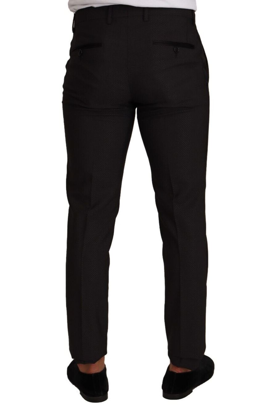 Dolce &amp; Gabbana Черни кафяви официални панталони смокинг