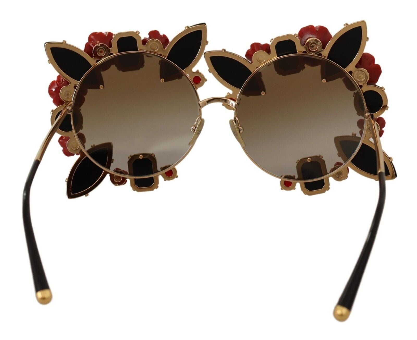 Слънчеви очила Dolce &amp; Gabbana със златни метални рамки, украсени с рози