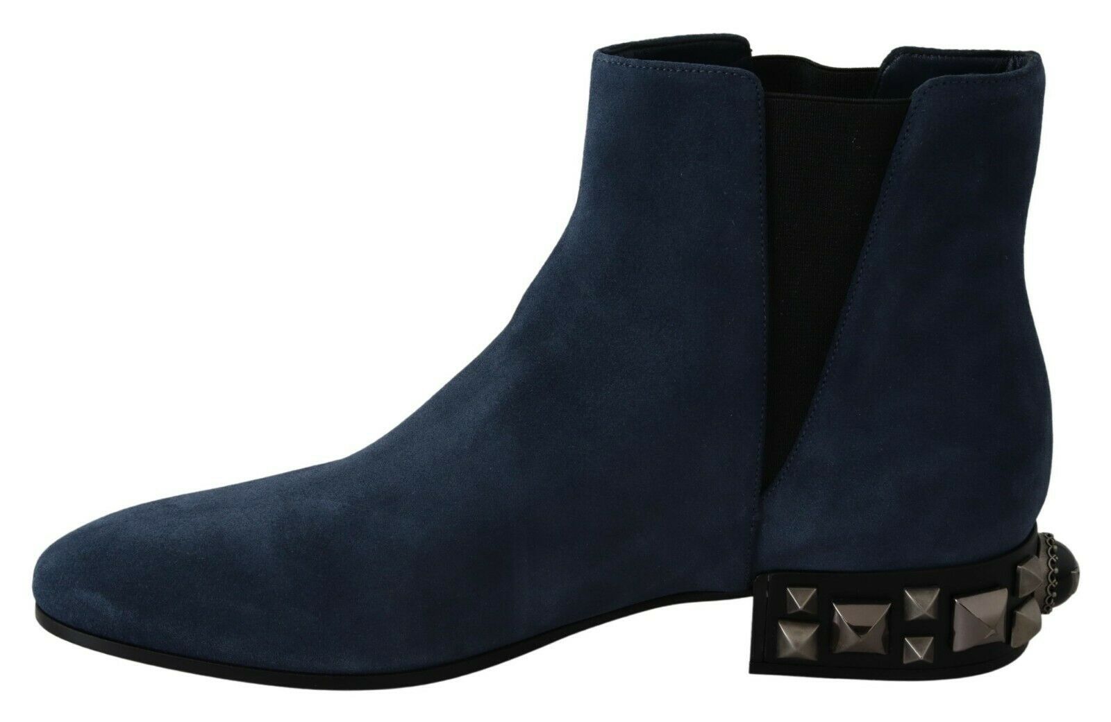 Dolce &amp; Gabbana Сини велурени ботуши с шипове Обувки