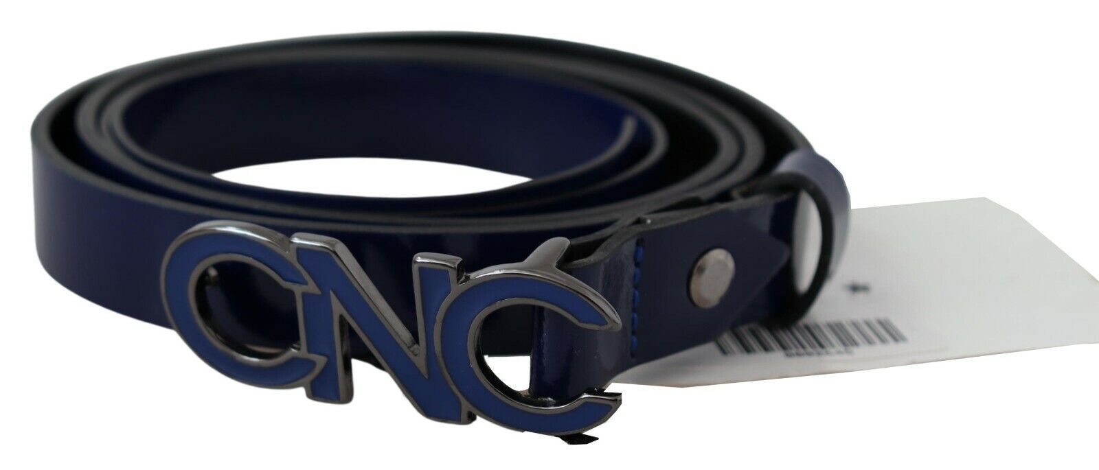 Костюм National Blue Leather Logo Skinny Fashion Belt