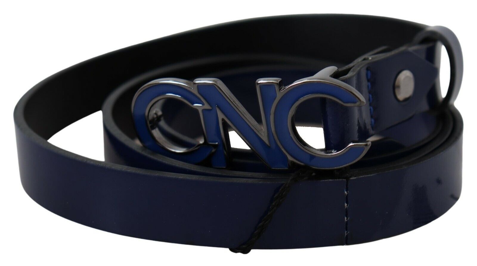 Костюм National Blue Leather Logo Skinny Fashion Belt