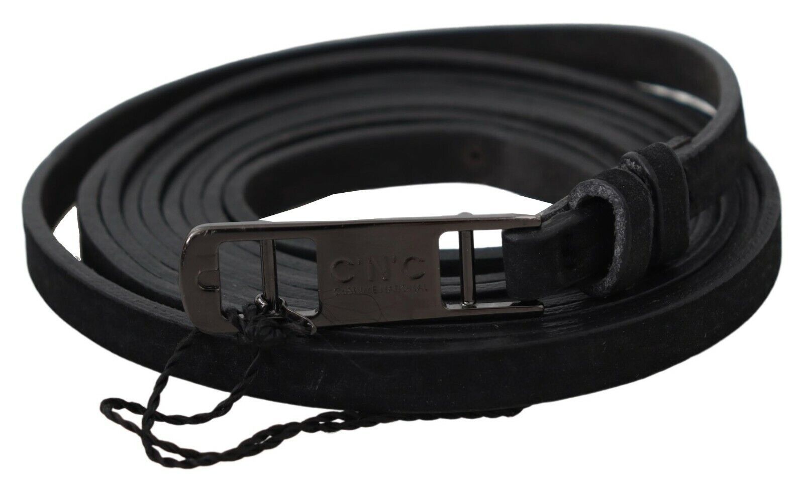 Costume National Elegant Black Leather Adjustable Belt