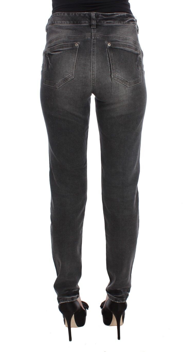 Ermanno Scervino Grey Wash Cotton Blend Stretch Jeans Pants