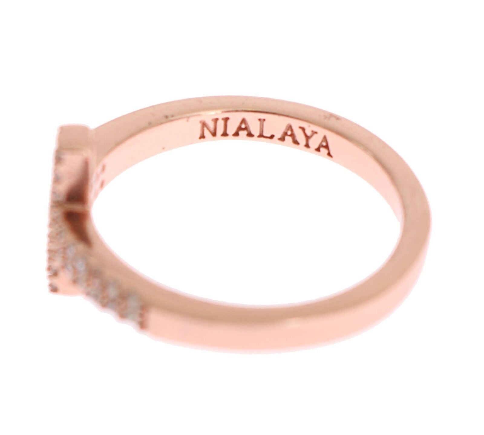 Дамски кръст CZ пръстен Nialaya Pink Gold 925 Silver