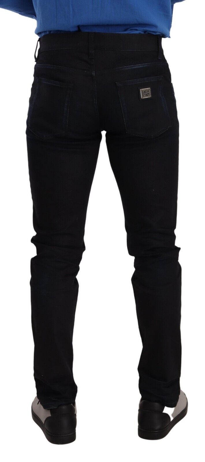 Dolce &amp; Gabbana Сини памучни еластични тесни дънкови панталони