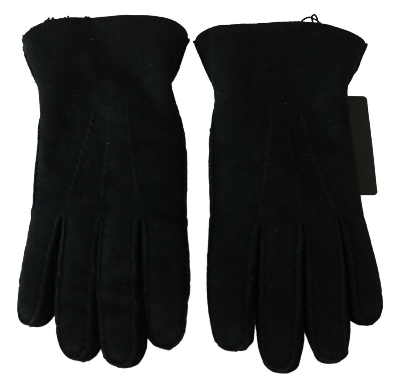 Dolce &amp; Gabbana Черни кожени мотоциклетни мотоциклетни ръкавици с ръкавици