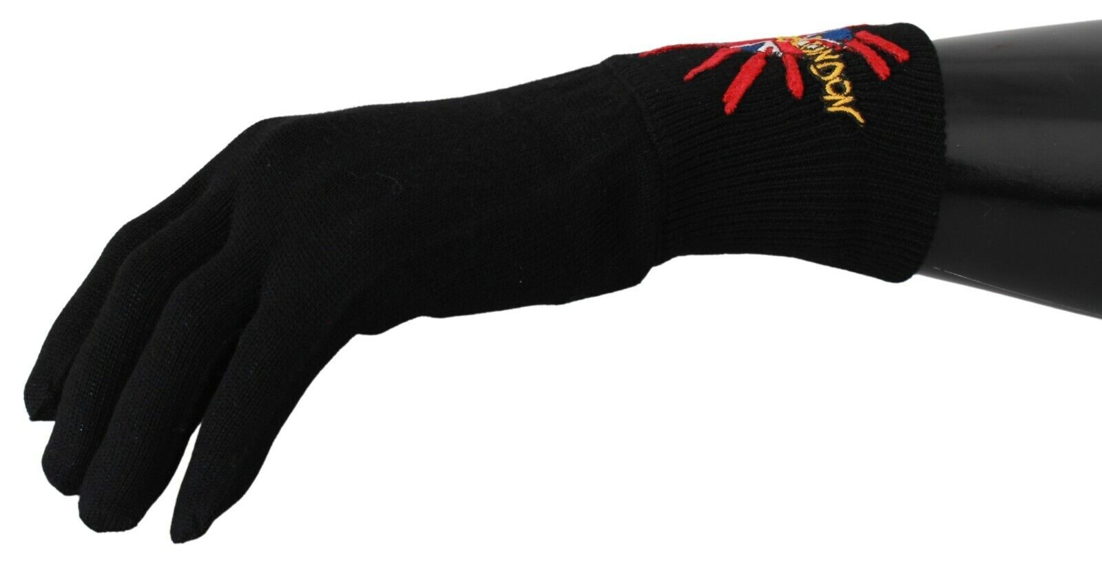 Черни бродирани вълнени ръкавици Dolce &amp; Gabbana #DGLovesLondon