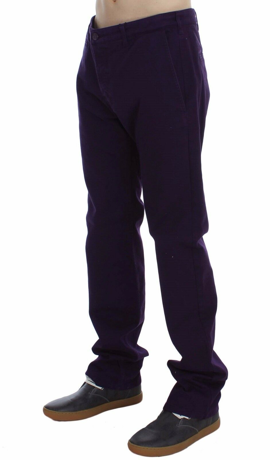 Лилави памучни еластични лилави панталони GF Ferre