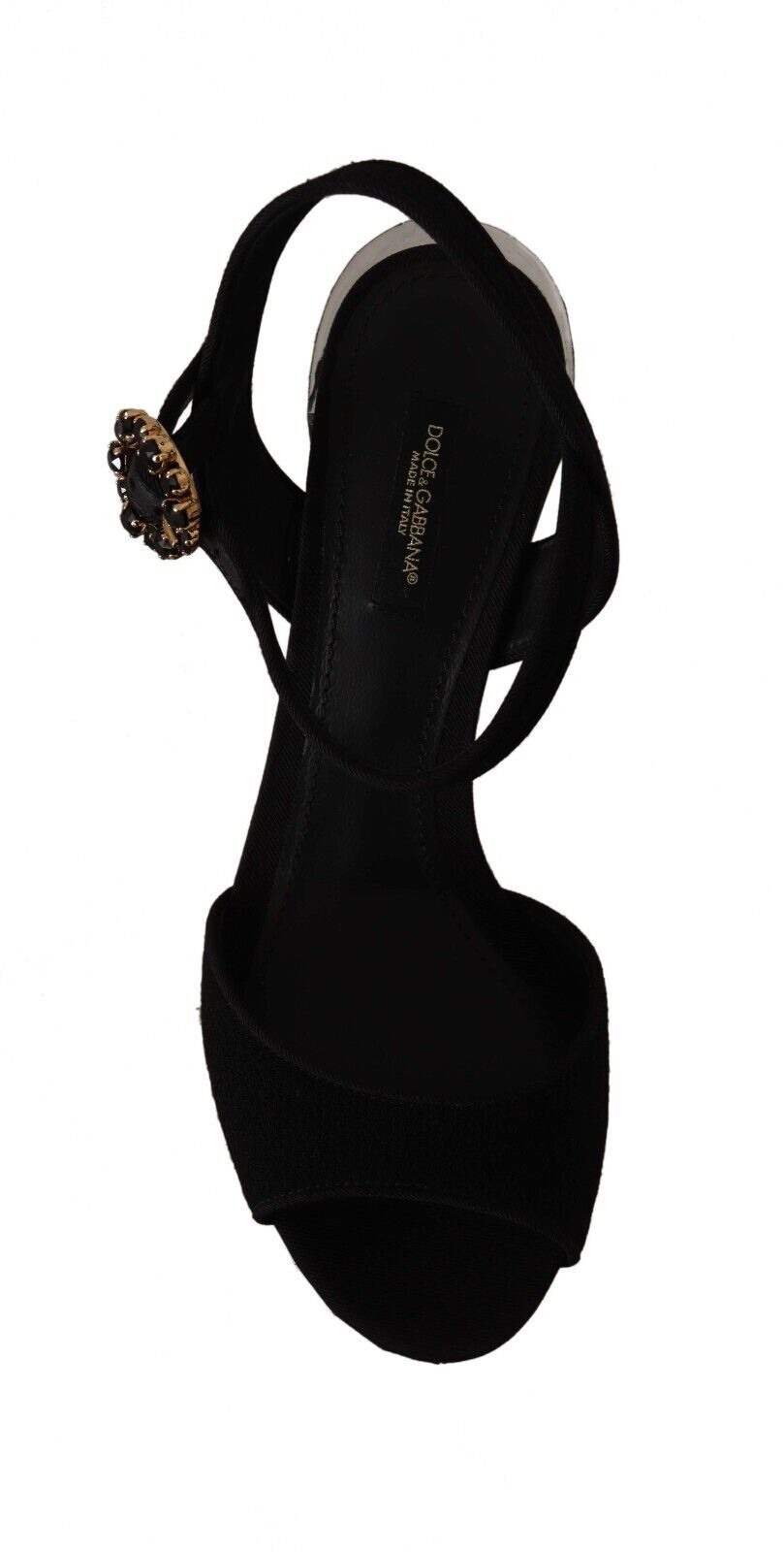 Dolce &amp; Gabbana Черни кристали Сандали на платформа с каишка на глезена