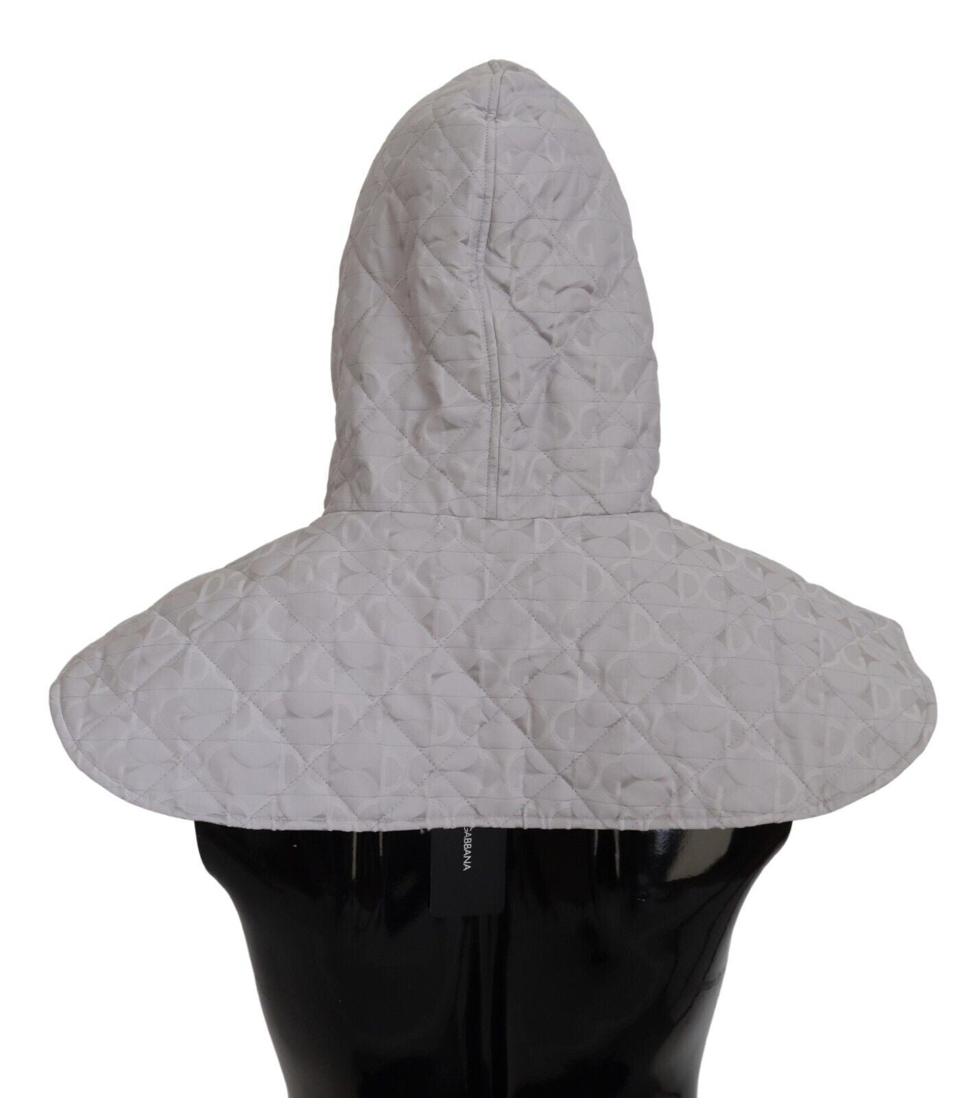 Dolce &amp; Gabbana бяла ватирана шапка с цяла глава с един размер найлонова шапка