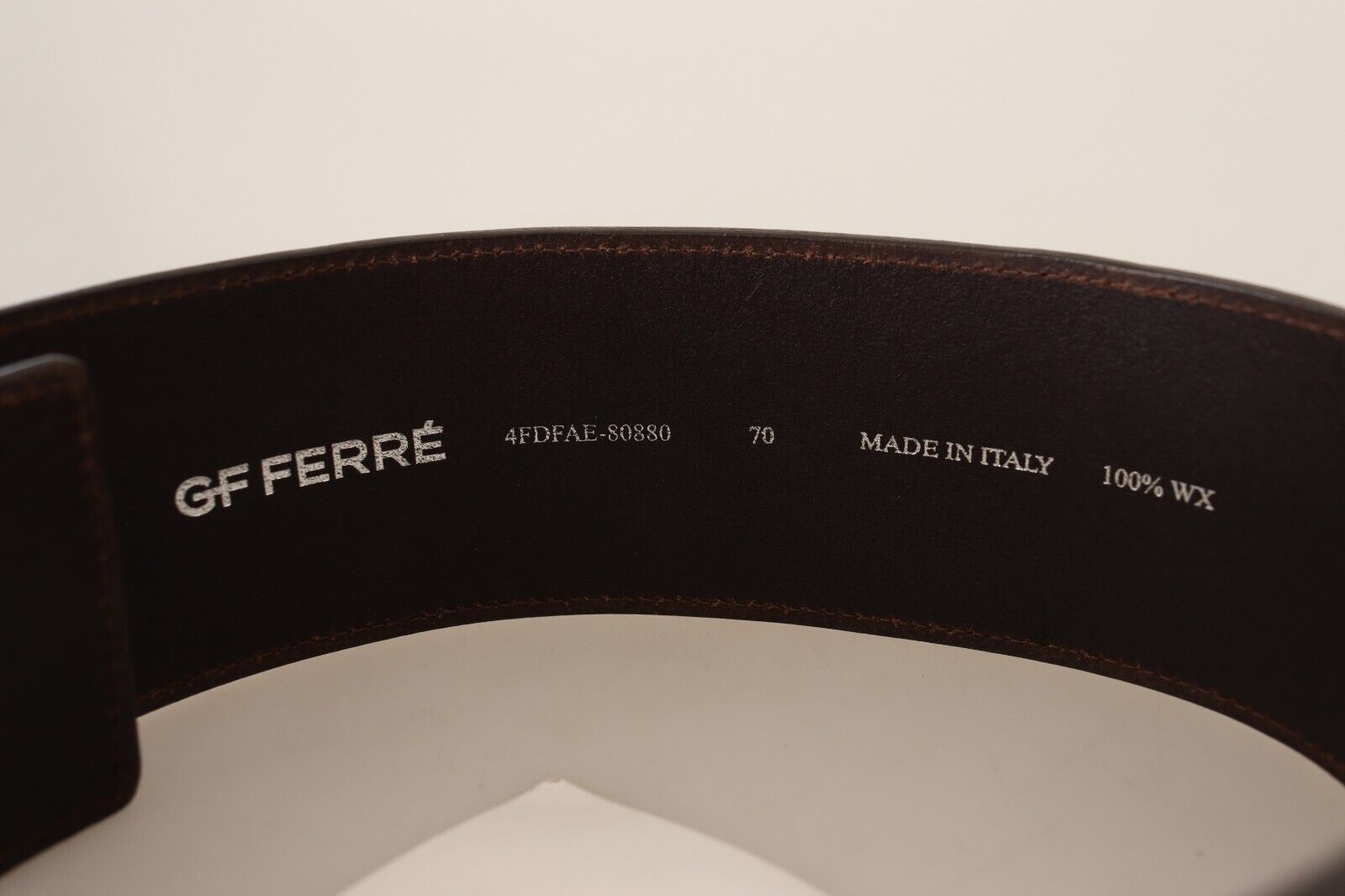 GF Ferre Кафяв колан от естествена кожа с широко лого и катарама