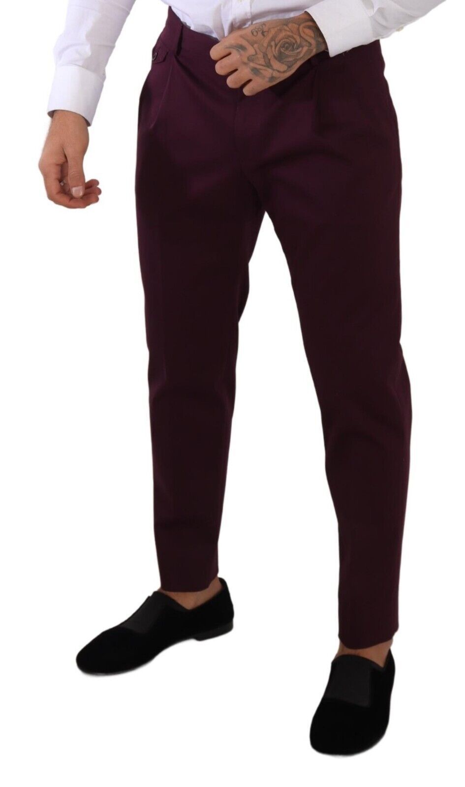 Dolce &amp; Gabbana лилав памучен заострен панталон чинос