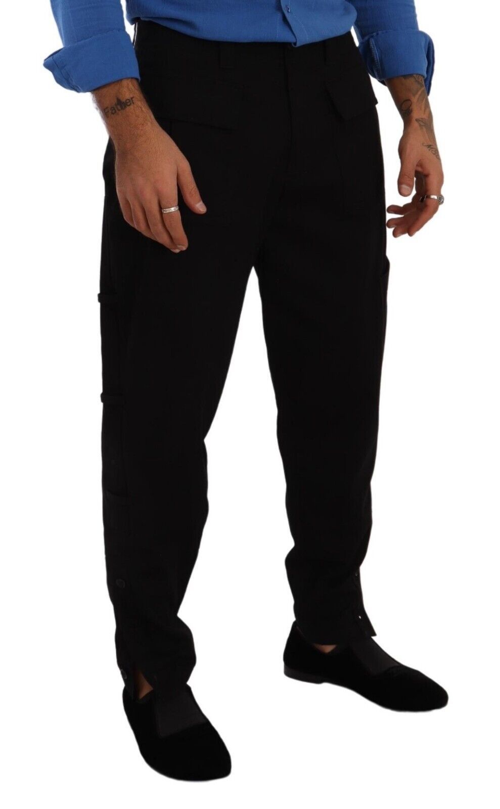 Dolce & Gabbana Chic Black Cargo Pants with Stretch Comfort