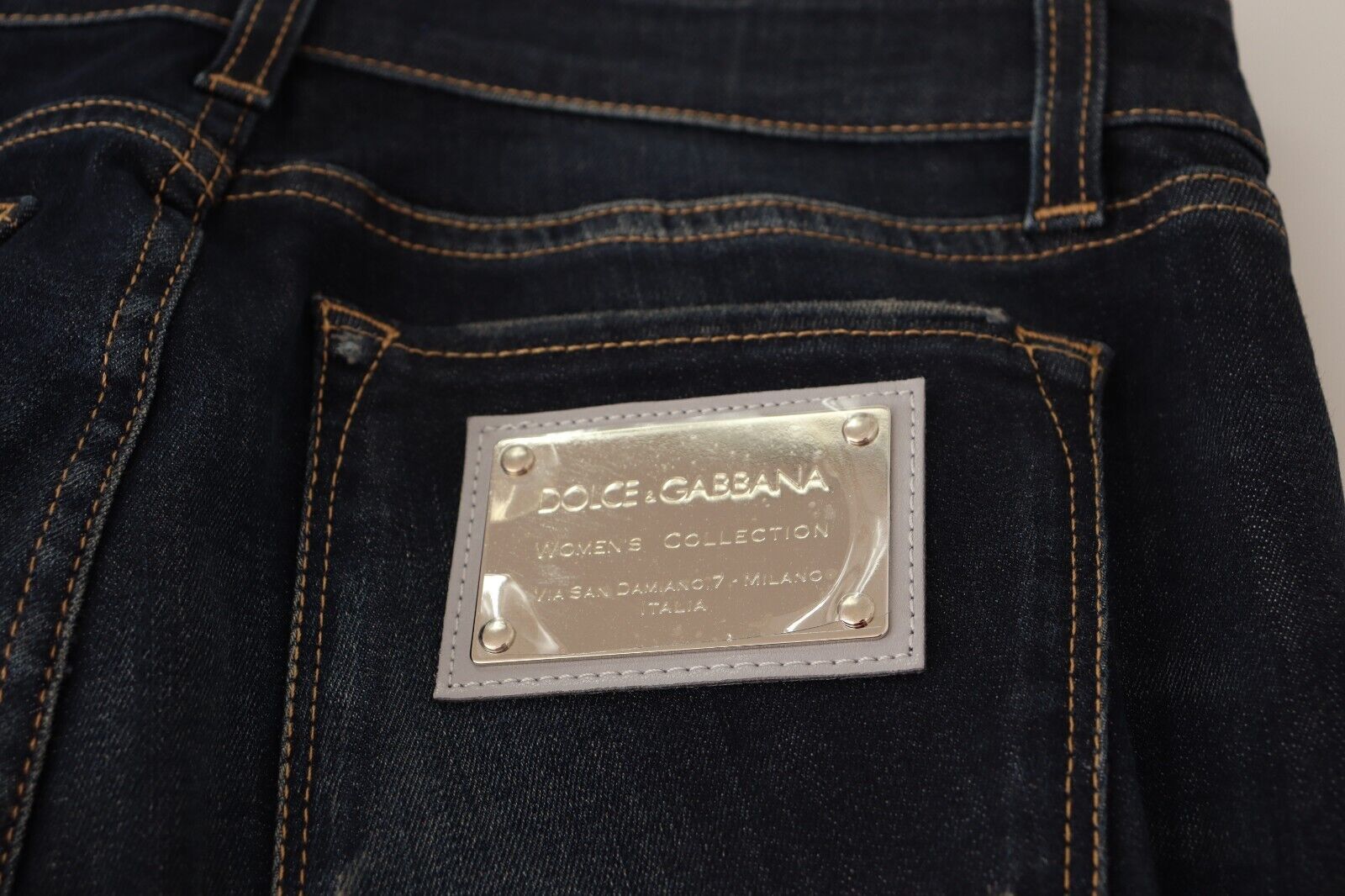 Dolce &amp; Gabbana Blue Wash Slim Skinny Denim, памучни еластични дънки