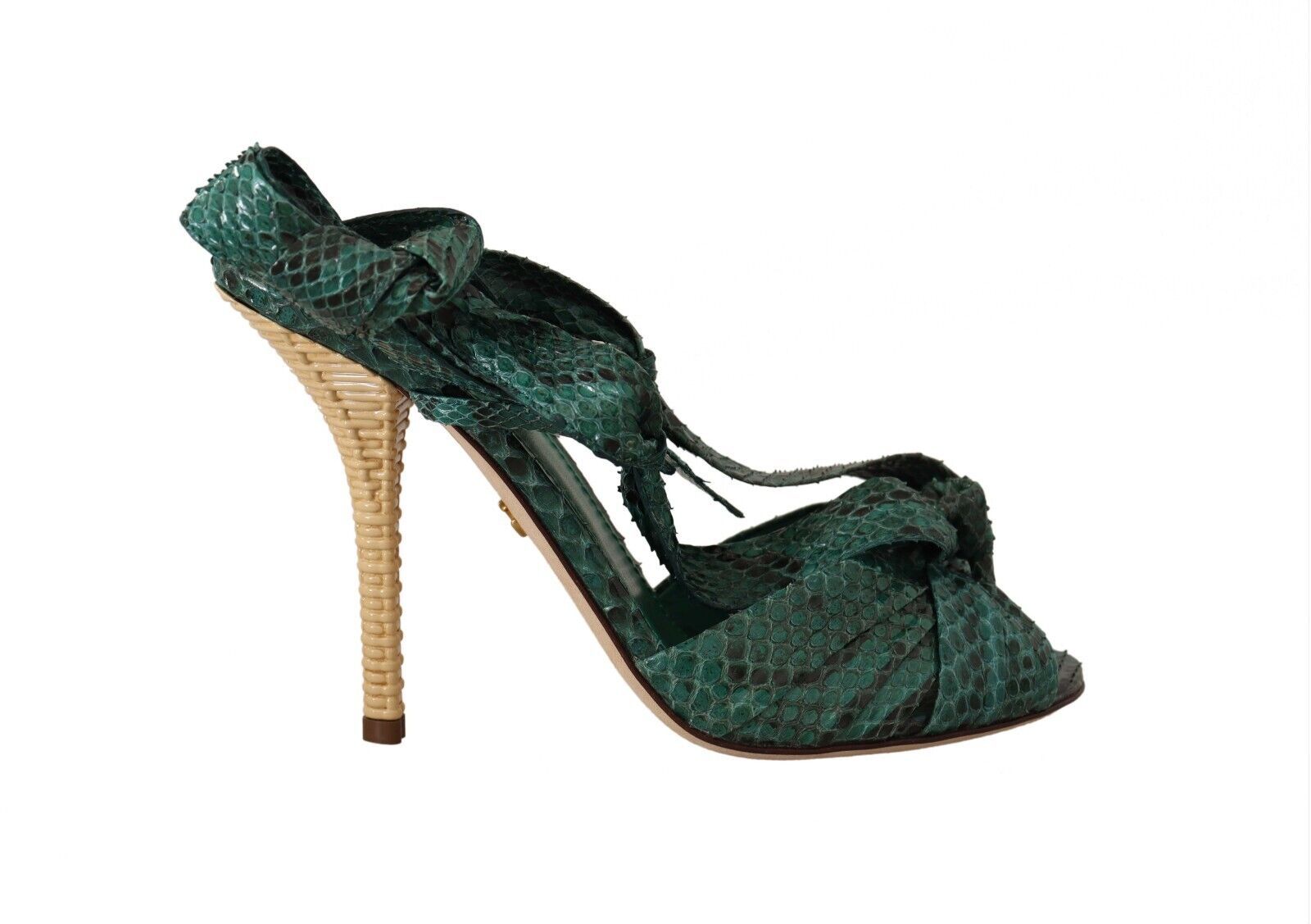 Dolce &amp; Gabbana Emerald Екзотични кожени токчета Сандали Обувки