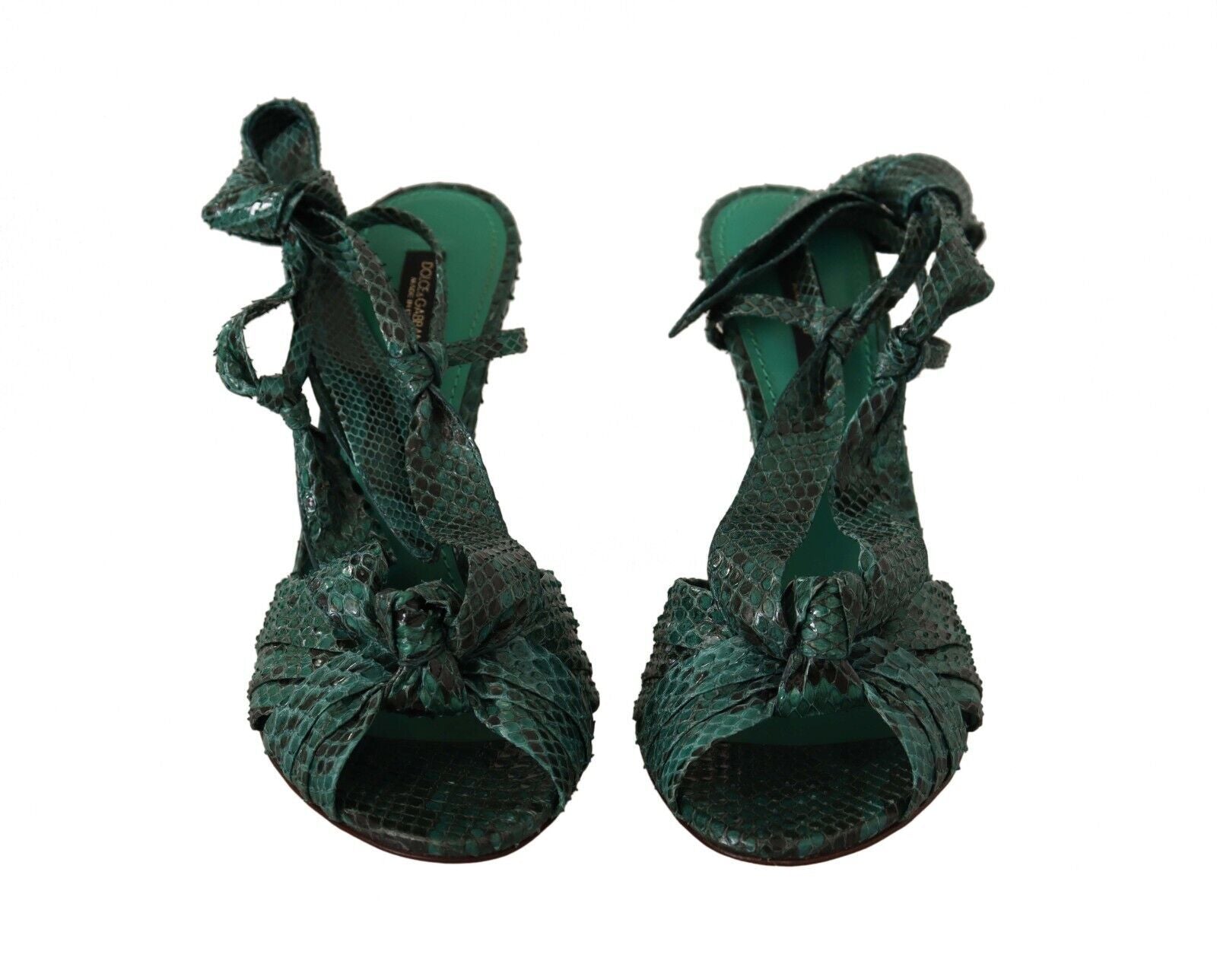 Dolce &amp; Gabbana Emerald Екзотични кожени токчета Сандали Обувки