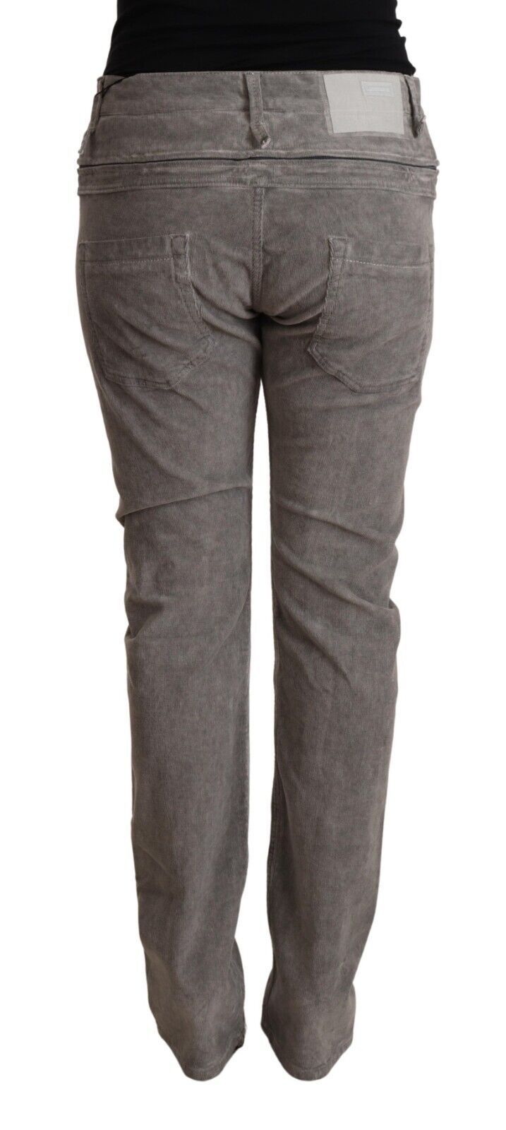 Acht Сиви памучни прави панталони с висока талия