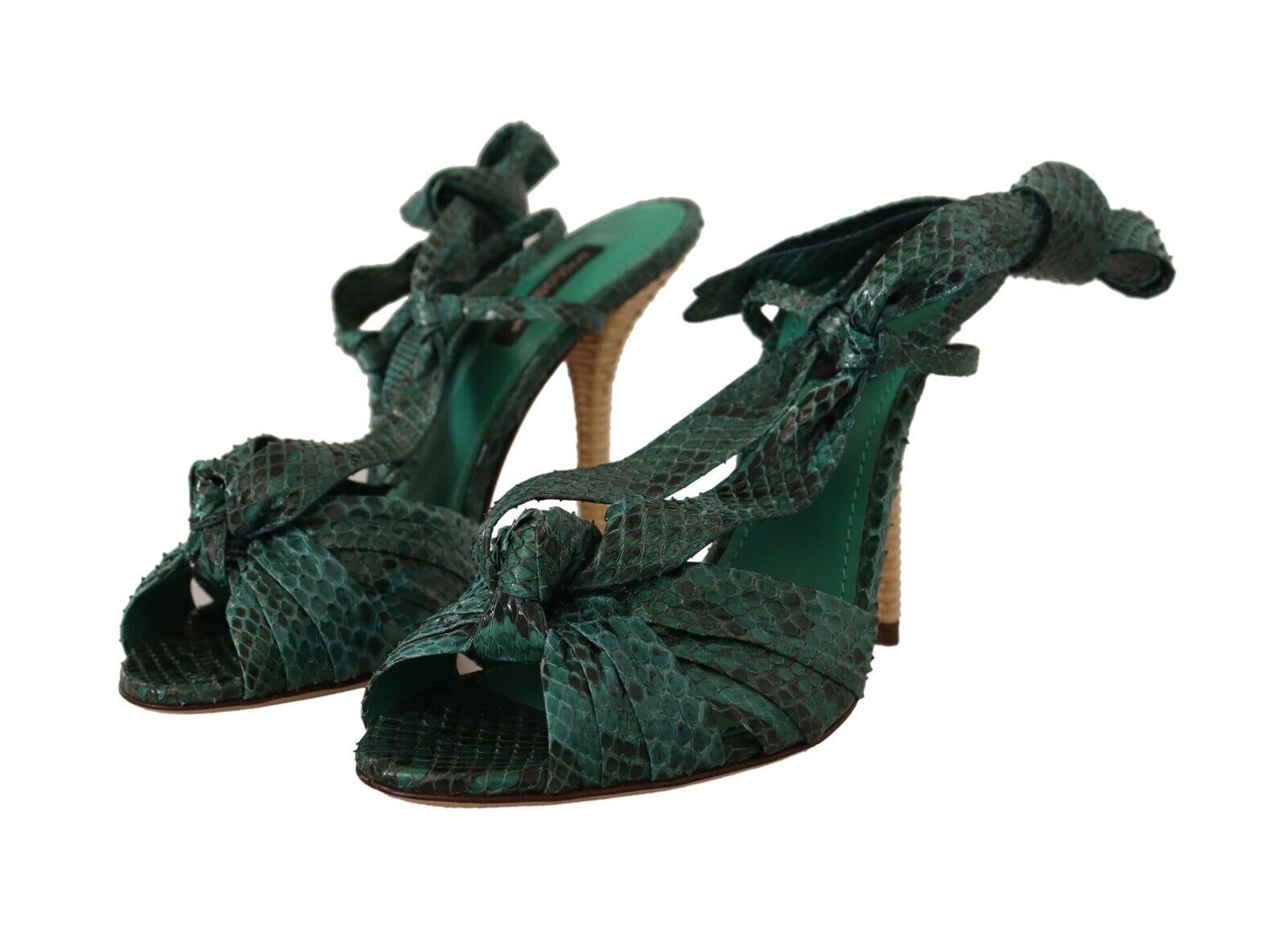 Dolce &amp; Gabbana Emerald Екзотични кожени токчета Сандали Обувки