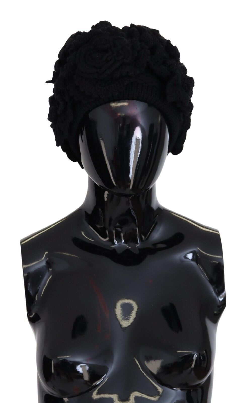 Черна вълнена плетена зимна шапка на Dolce &amp; Gabbana