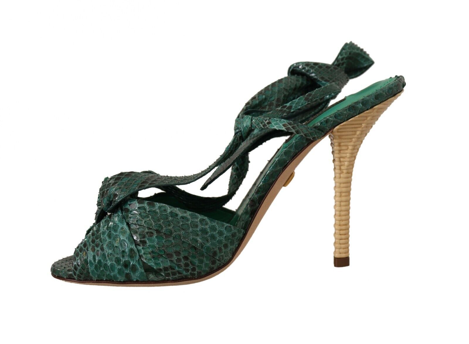 Dolce &amp; Gabbana Emerald Екзотични кожени токчета Сандали Обувки