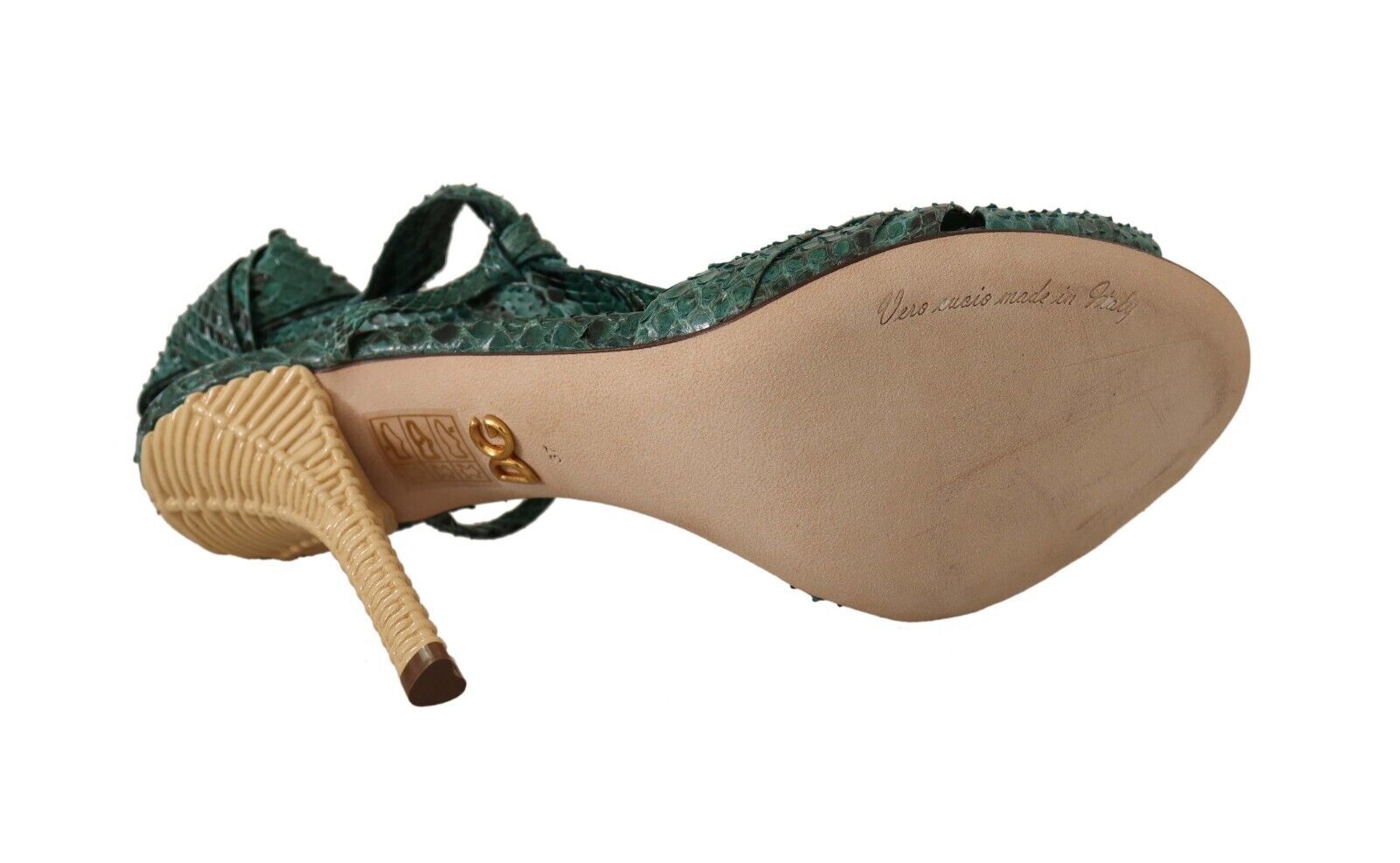 Dolce &amp; Gabbana Emerald Екзотични кожени токчета Сандали Обувки