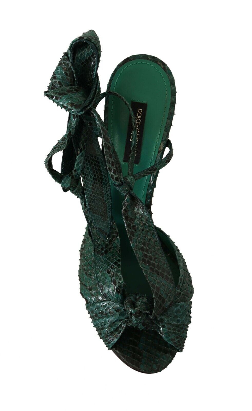 Dolce &amp; Gabbana Emerald Екзотични кожени токчета Сандали Обувки