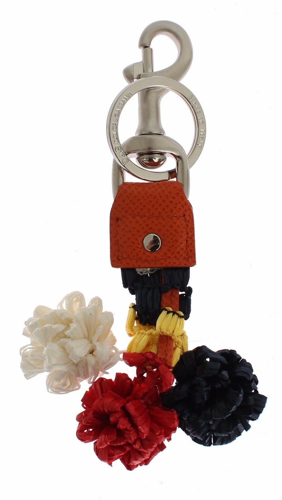 Ключодържател Dolce &amp; Gabbana с многоцветна кожена закопчалка от рафия