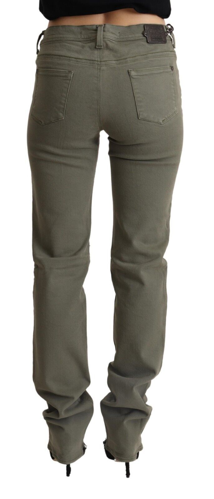 Ermanno Scervino Сиви памучни тесни дънкови панталони с ниска талия